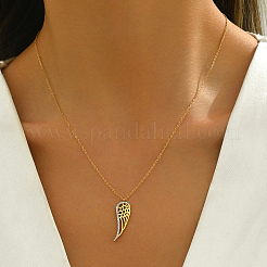 Stainless Steel Crystal Rhinestone Hollow Wing Pendant Necklaces for Women Daily Wear&nbsp;JF5820