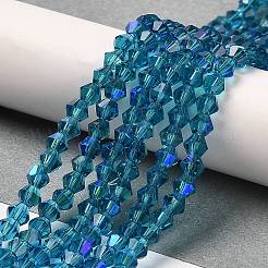 Transparent Electroplate Glass Beads Strands&nbsp;EGLA-A039-T4mm-L01