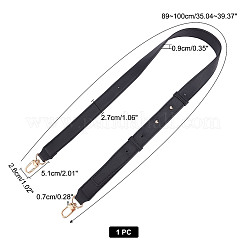 Puレザーバッグストラップ  合金回転式ナスカン付き  バッグ交換用アクセサリー  ブラック  89~100x2.7x0.9cm&nbsp;FIND-WH0003-56A