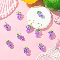 手作りアクリルビーズペンダント  ブドウ  暗紫色  20x15mm&nbsp;PALLOY-CJ00078