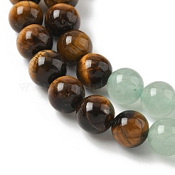 Chakra Natural Red Jasper & Yellow Jade & Green Aventurine & Tiger Eye & Sodalite & Amethyst Beads Strands&nbsp;G-NH0002-E02-8mm