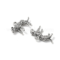 チベット風合金動物ペンダント  アンティークシルバー  ヒョウ  14.5x24x4.5mm  穴：2.5mm&nbsp;PALLOY-V007-01AS-03
