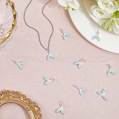 10Pcs Brass Micro Pave Cubic Zirconia Pendants&nbsp;KK-BBC0020-40