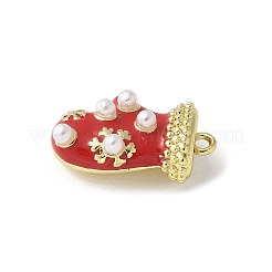Christmas Brass Enamel Pendants&nbsp;KK-P290-06A-G
