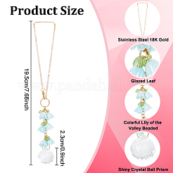 Glass & Resin Lily of the Valley Car Hanging Ornaments&nbsp;HJEW-DR00053