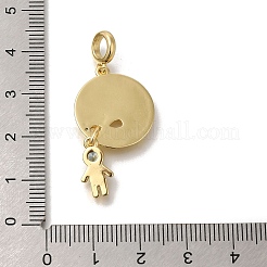 Brass Cubic Zirconia European Dangle Charms&nbsp;KK-R002-23G-01