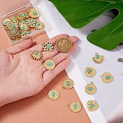 30Pcs 3 Styles Synthetic Turquoise Alloy Pendants&nbsp;FIND-SZ0002-82