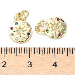 Brass Micro Pave Cubic Zirconia Pendants&nbsp;KK-D357-39G