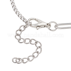 304ステンレススチール樹脂カボションリンクブレスレット2個  女性用ペーパークリップ＆カーブチェーンブレスレット  スター＆ムーン  合金と  ステンレス鋼色  7.48インチ（19cm）&nbsp;BJEW-JB13407