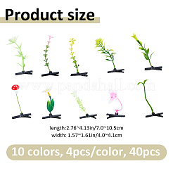 40Pcs 10 Styles Plastic Plant & Iron Alligator Hair Clips&nbsp;PHAR-FH0001-09