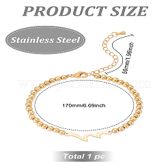 1Pc 301 Stainless Steel Ball Chain Bracelets for Women Men&nbsp;BJEW-LP0001-45G