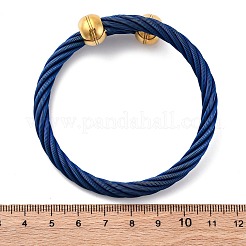 女性用304ステンレススチールトルクバングル  イオンプレーティング（ip）  ブルー  7/8インチ（2.15cm）  内径：2-1/4インチ（5.85x5.75cm）&nbsp;BJEW-P310-22BL