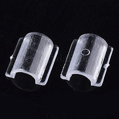 プラスチックベースのバックルの毛のパーツとして透明  ヘアタイアクセサリー作り用  透明  13.5x11.5x4.5mm  約2000個/袋&nbsp;FIND-T064-005B