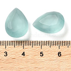 すりガラスのラインストーンカボション  多面カット  後ろ向き  ティアドロップ  光azore  18x13x7mm&nbsp;RGLA-G022-02A-361