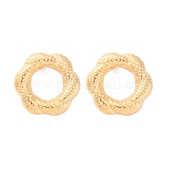 女性用304ステンレススチールスタッドピアス  花  ゴールドカラー  29.5x28mm&nbsp;EJEW-K306-05G