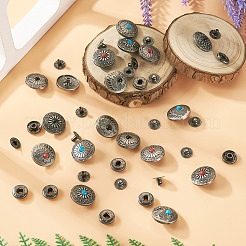 18Sets 9 Styles Brass Snap Buttons&nbsp;FIND-SW0001-33