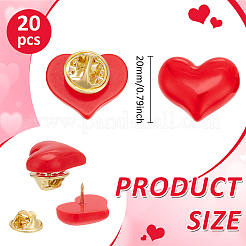 20Pcs Resin Heart Badge for Backpack Clothes&nbsp;HEAR-PH0001-02A