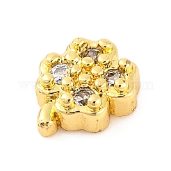 Rack Plating Brass Micro Pave Clear Cubic Zirconia Cabochons&nbsp;KK-F874-02G-08