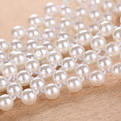 Woven Round Plastic Pearl with Crystal Rhinestone Waist Belly Chains for Women&nbsp;FS-WG81893-01