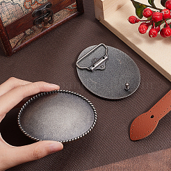 Alloy Oval Belt Buckles&nbsp;BUTT-WH0024-006