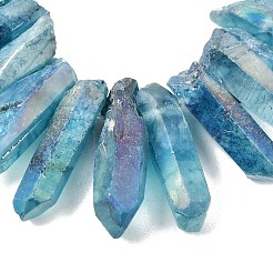 Electroplate Natural Nuggets Quartz Crystal Beads Strands&nbsp;G-O065-03C