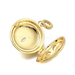 Brass Micro Pave Clear Cubic Zirconia Diffuser Locket Pendants&nbsp;KK-A303-28A-G