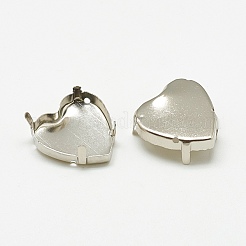 Non-Tarnish 201 Stainless Steel Sew on Prong Settings&nbsp;STAS-T032-06-18mm