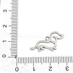 ステンレスペンダント201個  犬のチャーム  ステンレス鋼色  11.5x20x1mm  穴：1.5mm&nbsp;STAS-F316-04P-03