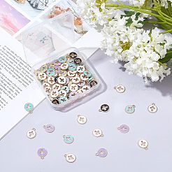 100Pcs 5 Colors Light Gold Plated Alloy Enamel Pendants&nbsp;ENAM-NB0001-46