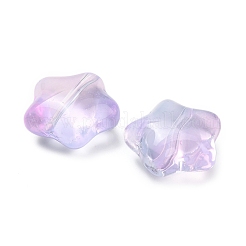 透明ガラスビーズ  スター  ライラック  15~17x16~17.5x8mm  穴：1.2mm&nbsp;X-GLAA-B029-01K