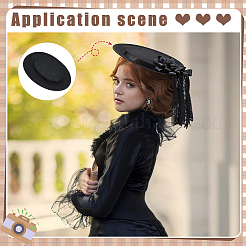 Cotton Imitation Flat Round Fascinator Hat Base for Millinery&nbsp;FIND-WH0173-460B