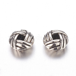 亜鉛合金スペーサービーズ  フラットラウンド  カドミウムフリー＆鉛フリー  アンティークシルバー  6x3.2mm  穴：2mm&nbsp;PALLOY-ZN25847-AS-LF