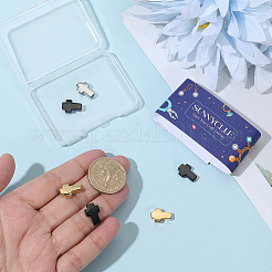 12個3色304ステンレススチールビーズ  クロス  ミックスカラー  14~15x10x4mm  穴：2.7mm  4個/カラー&nbsp;STAS-SC0021-22