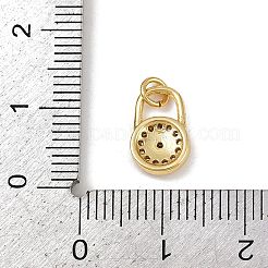真鍮製マイクロパヴェキュービックジルコニアチャーム  丸カン付き  ゴールドカラー  ロック  11.5x7.5x2.5mm&nbsp;LS-KK-H077-02G-03