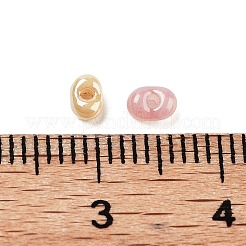 ガラスビーズ  オーバル  DIYブレスレットアクセサリー  ピンク  4x3x2mm  穴：0.8mm&nbsp;GLAA-U003-01E