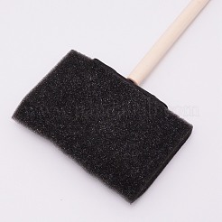 スポンジブラシ  木製ハンドル付き  塗装用フォームブラシ  落書きツール  ブラック  170x102x12mm&nbsp;TOOL-WH0018-48B