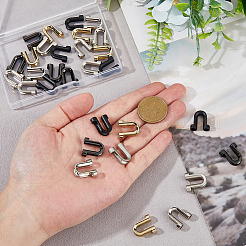 40個5色の亜鉛合金スパイラルボーンチップ  チェーンエンドキャップのパーツ  ミックスカラー  17.5x17x6mm  穴：4mm  8個/カラー&nbsp;FIND-FH0010-56