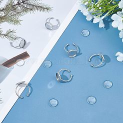 DIY 201 Stainless Steel Cuff Rings Making Kits&nbsp;STAS-UN0018-71P
