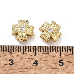 Brass Clear Cubic Zirconia Beads&nbsp;KK-D228-14G