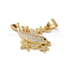 Brass Micro Pave Cubic Zirconia Pendants&nbsp;KK-D502-28D-G