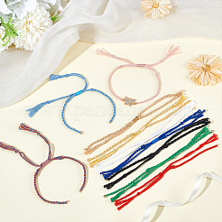 10Pcs 10 Colors Braided Cotton Cord Bracelet Making&nbsp;MAK-UN0001-66