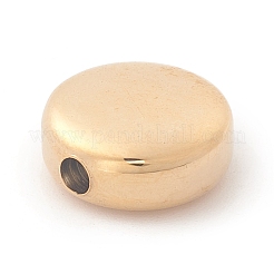 PVD真空メッキ304ステンレススチールビーズ  フラットラウンド  ゴールドカラー  12x5mm  穴：2mm&nbsp;STAS-A059-08G