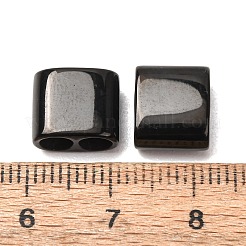 304ステンレススチールマルチ連リンク  レザーコードブレスレット作り用  台形  ブラック  10.5x9x5.5mm  穴：4mm&nbsp;STAS-I091-20EB