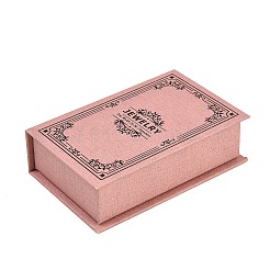 花柄プリント紙製ジュエリーディスプレイ用マグネットケース  リング、イヤリング、ネックレス、ブレスレットの収納用ジュエリーセットケース  内部のスポンジ  長方形  ピンク  12.7x8x3.6cm&nbsp;CON-K015-03B-01