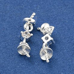 Brass Micro Pave Cubic Zirconia Peg Bails&nbsp;KK-B096-12S