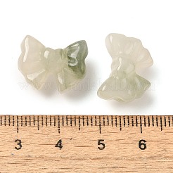 天然の翡翠彫刻ビーズ  蝶結び  12.5~13.5x17x7.5~8.5mm  穴：1.4mm&nbsp;G-P550-21