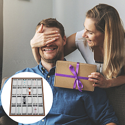 24 Grids Wood Watch Display Trays with Pillows&nbsp;BDIS-WH0008-17B