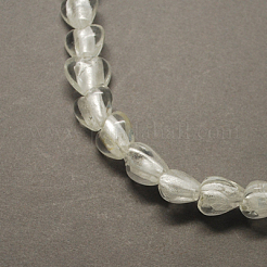 Handmade Silver Foil Glass Beads&nbsp;FOIL-R050-12x8mm-17
