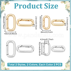8Pcs 4 Styles Brass Spring Gate Rings&nbsp;KK-UN0005-38