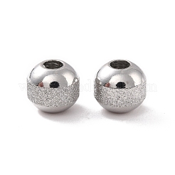 変色しない質感の304ステンレススチールビーズ  ラウンド  ステンレス鋼色  6mm  穴：2mm&nbsp;STAS-P306-01B-P